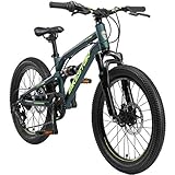 BIKESTAR Kinder Fahrrad Aluminium Fully Mountainbike 7 Gang Shimano, Scheibenbremse ab 6...