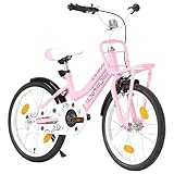 vidaXL Kinderfahrrad mit Frontträger 18 Zoll Pink und Schwarz