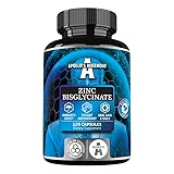 Zinc Bisglycinate hochdosiert 90mg (bis zu 25 mg Zinkionen) pro Kapsel | 120 Vegan Kapseln...