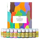 Nazca Colors Permanente und waschbare Stofffarbe - 24 Farbtöne je 30ml – Set Acryl...