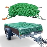 CargoVA® Anhängernetz 2x3M - Hängernetz mit Gummiseil und Eckenmarkierung - zur...