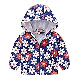 Gkojhj Jacken Für Unisex Kinder Atmungsaktiv Blumen Regenjacke Softshelljacke Jacke...