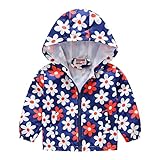 Gkojhj Jacken Für Unisex Kinder Atmungsaktiv Blumen Regenjacke Softshelljacke Jacke...