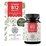 Vitamin B12-180 Tabletten - 500 µg pro Tablette - Beide aktiven Formen (Adenosyl- &...