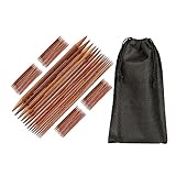 Relaxdays Nadelspielset aus Bambus, 75 doppelspitzige Stricknadeln, 15 Nadelstärken: 2 mm...