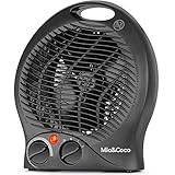 Heizlüfter Energiesparend mit Thermostat, 2000W Tragbare Elektroheizung mit 3 Heizstufen,...