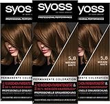 Syoss Color Coloration 5_8 Haselnuss Stufe 3 (3 x 115 ml), permanente Coloration für bis...