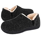 LongBay Herren Warme Memory Foam Hausschuhe Home Haus Anti-Rutsch Winter Hüttenschuhe...