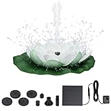 Solar Lotus Springbrunnen, 1,2 W, Solarbrunnenpumpe, Teichpumpe Garten Springbrunnen...