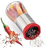 ZOLMER® Chilimühle aus Edelstahl & Glas | Gewürzschneider Schneidwerk - Chilischneider...