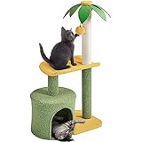 Yaheetech Kokospalme Katzenbaum, 94 cm Moderner Kleiner Kratzbaum Kletterbaum für...