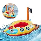 Aufblasbare Piratenschiff-Luftmatratze für Kinder mit Wasserpistole - Schwimmring für...