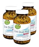 KOPP Vital® Zink Dual Plus Kapseln | 64 g | 3 x 120 Kapseln | Vegan | mit...