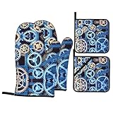 Küchenhandschuhe Uhr Getriebe Druck Ofenhandschuhe und Topflappen Sets Deluxe Edition...