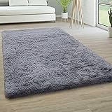 Paco Home Hochflor Teppich Wohnzimmer rutschfest Fellteppich Shaggy Flauschig Weich Modern...