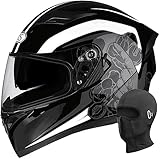 Integral-Motorradhelm Einteiliger Motorrad-Integralhelm Mit Einziehbarem Doppelvisier-Helm...