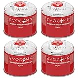 EVOCAMP Propan Butan Gaskartusche 300g, Schraubventil Eurogewinde 7/16', Ventilkartusche...