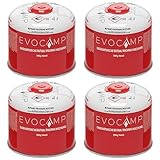 EVOCAMP Propan Butan Gaskartusche 300g, Schraubventil Eurogewinde 7/16', Ventilkartusche...