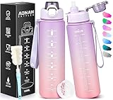 AOHAN Trinkflasche Sport 1l, Wasserflasche Tritan BPA-Frei, Auslaufsicher Trinkflasche mit...