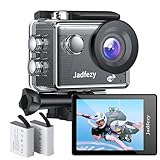 Jadfezy WiFi Action Cam HD 1080P, 12MP Action Kamera Weitwinkel 2 'LCD-Bildschirm,...