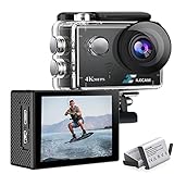 Xilecam Action Cam 4K/30FPS WiFi Unterwasser Kamera Unterwasser 131 Fuß 2 * 1350mAh Akku...