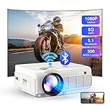 Beamer, YEZMEK 5G WiFi Bluetooth Beamer Native 1080P Full HD, 10000 Lumens Mini LED Beamer...