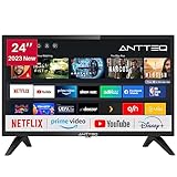 Antteq AV24H3 Fernseher 24 Zoll (60 cm) Smart TV mit Netflix, Prime Video, Rakuten TV,...