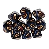 Yourandoll 10 STÜCKE Polyedrische Würfel D10 Würfel Dice Spielwürfel 10-seitig Würfel...