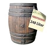 REGENTONNE EICHENFASS Set 240l Liter, das REGENFASS mit fühlbarer Holzstruktur, in sehr...