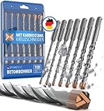 STONE REEF Betonbohrer Set Profi - [7-teilig inkl. Bohrerkassette] - SDS Plus Bohrer Set...