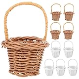 jojofuny 10 Stücke Miniatur Rattan Korb Obstkorb Geflochtener Blumenkorb Mini Weidenkorb...