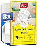 PIC Kleidermottenfalle Mottenschutz für Kleiderschrank, 8 Stück Mottenfalle für...