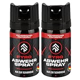 FYRO Pfefferspray zur Selbstverteidigung 2er Pack | KO Spray | Abwehrspray | Jet - Fog...