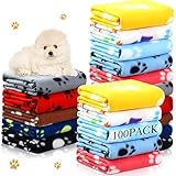 100 Stück Welpendecken, weiche Fleece-Haustierdecken, Großpackung Hunde Katzen Decke...