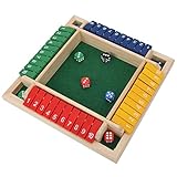 Asixxsix Würfelspiel, Shut The Box für 2–4 Spieler, Familien-Holzbrett-Mathe-Spiele...