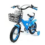 Kinderfahrrad 12 zoll, Fahrrad Kinderrad - Doppelbremsmodus - Kettenschutz - Stützräder...