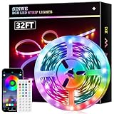 SINWE Led Strip,10M RGB Led Streifen,Smart Led Lights,Led Leiste mit Fernbedienung und...