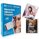 100 Blatt Fotopapier A4 hoch glänzend Tintenstrahldrucker 180g/m² Fotopapier Fotokarten...