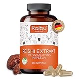 Reishi Pilz hochdosiert - 200 Kapseln mit 1300mg Extrakt pro Tagedosis - 40% bioaktive...