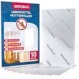 GEROBUG Lebensmittel-Mottenfalle - 10 x geruchlose Pheromonfalle zum Fangen von Motten in...