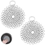 TAKUZA Gusseisen Reiniger 2 Stück, Ringreiniger Dutch Oven, 10 x 10 cm Ringreiniger für...