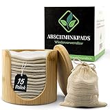 NF-Bamboo® Abschminkpads Waschbar (15 Stück) aus Bambus mit Waschbeutel & Behälter -...