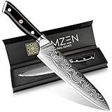 KIMZEN® Damastmesser Kochmesser | Black Edition | Japanisches Messer aus 67 Lagen...