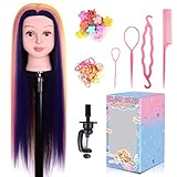 26” Frisierkopf Kinder, MYSWEETY 100% Synthetisches Haar frisurenkopf für Frisöre und...