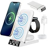 Wireless Charger, 25W Max 4 in 1 Wireless Charging Station with Time Display, Wireless...