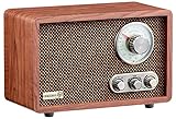 Nostalgie Kompaktanlage | Retro Radio Holz mit Bluetooth | USB | SD Karten Slot | FM/AM...