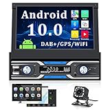 CAMECHO DAB Plus Android 10 Autoradio 1 Din Mit Navi,Autoradio mit Bildschirm 7...