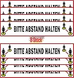 8 Stück Abstand Halten Aufkleber- 50 cm x 8,5 cm rutschfesten Abstand halten Aufkleber...