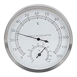 Wallfire 2-in-1 Edelstahl Steam Room Hygrometer Thermo-Hygrometer Indoor0 2-in-1...