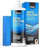 PRINOX® 500ml Autopolitur inkl. Profi Polierschwamm | ALLE LACKE | Schwarz, Weiß,...